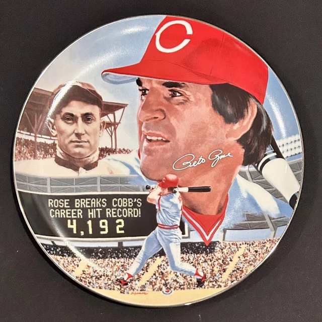 1985 PETE ROSE Platinum Edition AUTOGRAPHED 10" Collectors Plate /4192 AUTO