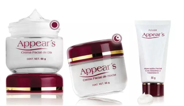 Appear's Crema Facial con COLAGENO Y ELASTINA, set 3 piezas Dia-Noche-Mascarilla