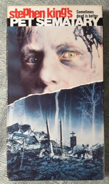 PET SEMATARY VHS Tape 1989 Stephen King Horror Movie Film Thriller $9. ...