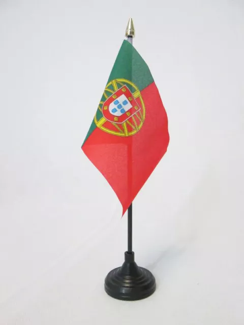 DRAPEAU DE TABLE PORTUGAL 15x10cm - PETIT DRAPEAUX DE BUREAU PORTUGAIS 10 x 15 c