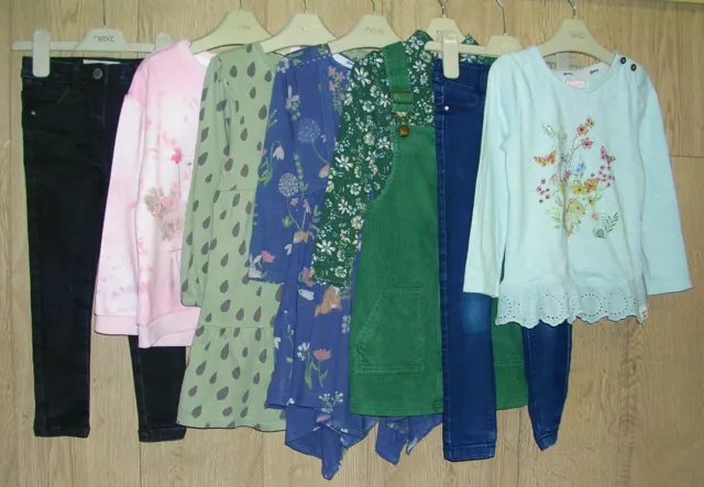NEXT TU MANTARAY etc Girls Green Bundle Jeans Tops Pinafore Dress Age 3-4 104cm