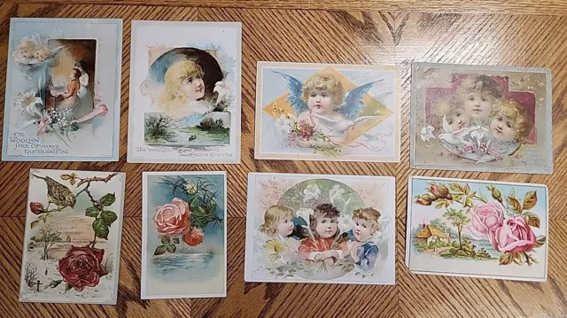 Lot Of 8 Lion Coffee Woolson Spice Co. Advertising Trade Cards 1890's - 1900's