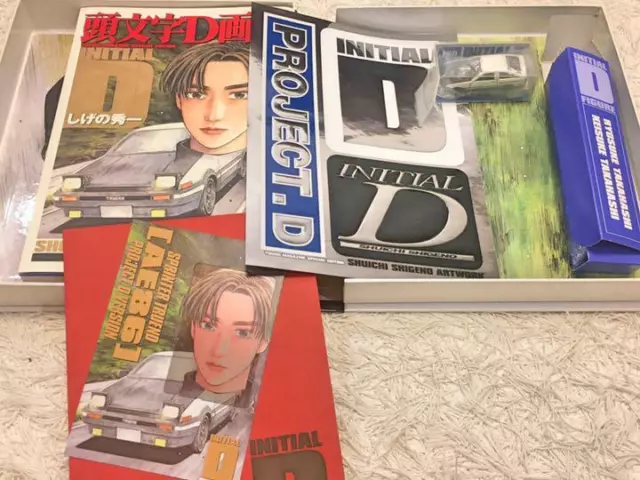 INITIAL D illustration Art Book Box Limited Shuichi Shigeno w/figure minicar 2