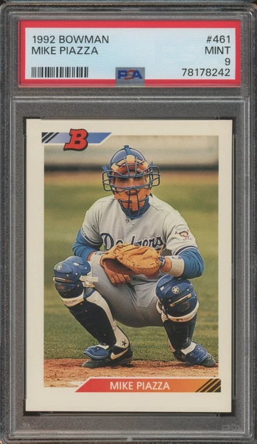 1992 Bowman #461 Mike Piazza Los Angeles Dodgers RC Rookie PSA 9 MINT 1992 Bowman #461 Mike Piazza Los Angeles Dodgers RC Rookie PSA 9 MINT