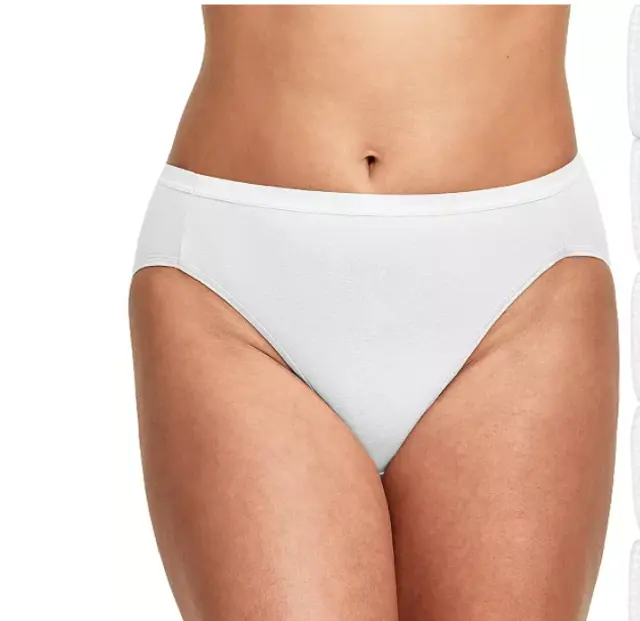 3-Pack Hanes Womens Ladies Brazilian Panties Bikini Knickers Underwear in  WHITE