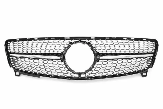 Mercedes Benz A Class W176 2016-2018 Gloss Black Grill Grille Diamond Amg Look 2