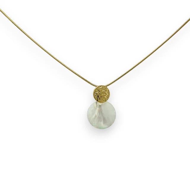 Collier œil De Shiva En Nacre Et Coquillage - Pendentif Ovale Style Bali - Bohème