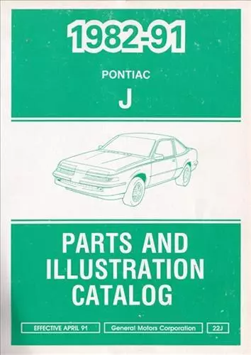 Pontiac Sunbird Parts Catalog 1991 1990 1989 1987 1986 1985 1984 1983 Book J2000