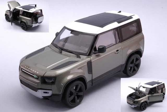 MINIATURE VOITURE AUTO 1:24 Welly LAND ROVER DEFENDER GREEN Diecast ...