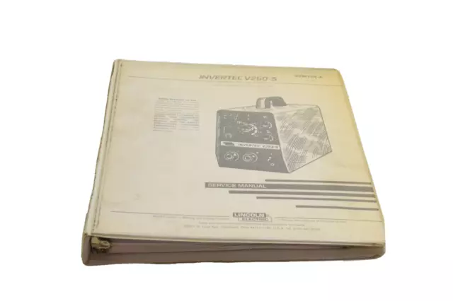 Lincoln Svm124-A Service Manual. Invertec V250-S, Code 10102 & 10188, July 1996