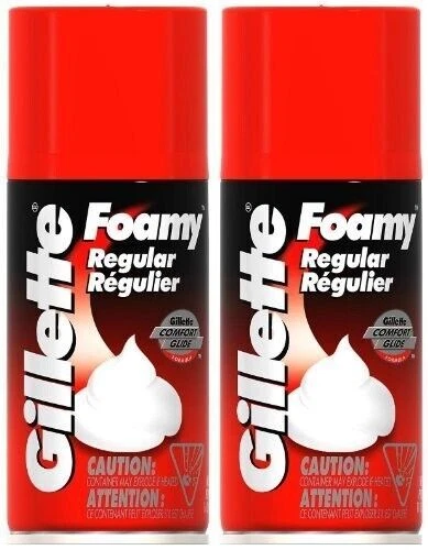 Gillette Foamy Shaving Cream Regular 11 oz 622 gram Pack of 2