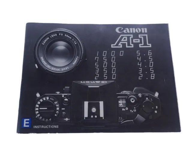 Canon A-1 manual de instrucciones. En inglés y 100 páginas. Cámara de película SLR