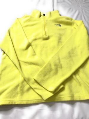 The North Face Youth Girls TNF 1/4 Zip Long Sleeve Jacket, Yellow, Size XL