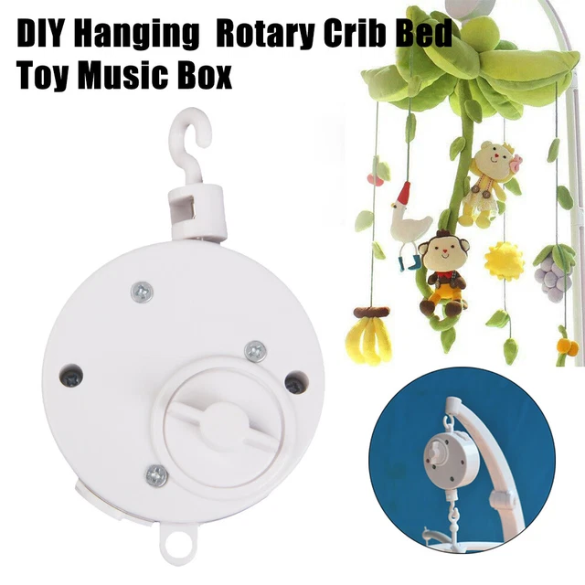 Rotary Baby Cot Mobile Crib Bed Toy Wind-up Music Box Infant Bell Interesting UK