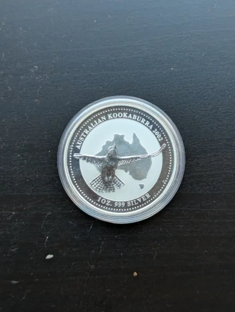 2002 1oz Perth Mint Kookaburra .999 Fine Silver Proof Bullion Coin 91,604 MINTED