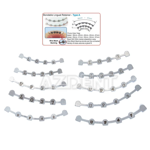 AZDENT Retenedor Lingual de Ortodoncia Dental Férulas de Unión con Marca 10pzas/