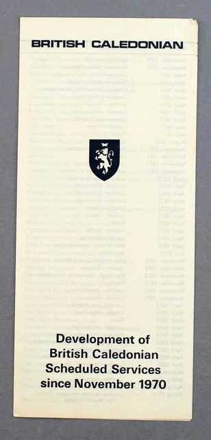 British Caledonian Scheduled Services Since 1970 Vintage Airline Brochure Bcal