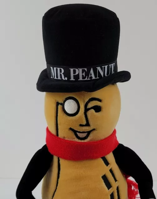 Vintage 1991 Mr. Peanut Plush Stuffed Doll With Scarf Cane 26" Planters