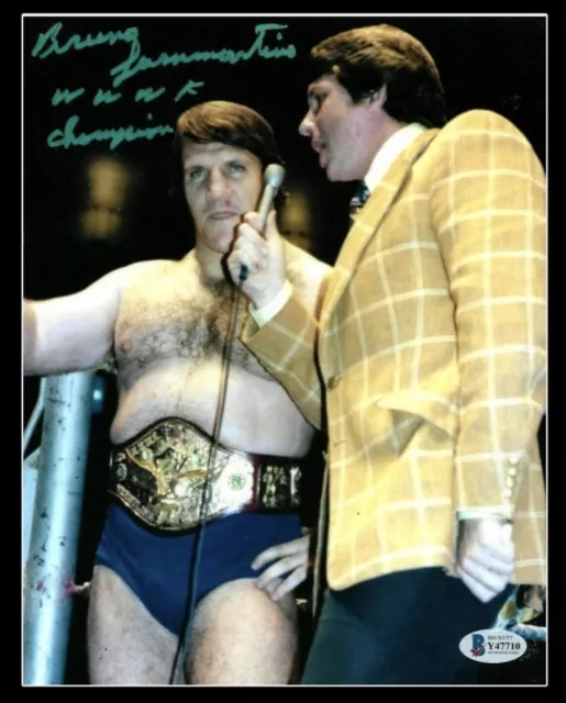 Wwe Bruno Sammartino Firmata a Mano Autografato 8X10 Foto Con Beckett Bas COA 12