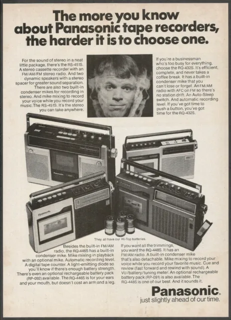 Panasonic Tape Recorders - 1974 Vintage Print Ad