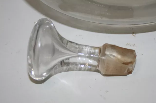 Botella Antigua De Cristal Soplado Con Tapon Para Agua, Licorera, Etc. Siglo Xix 3