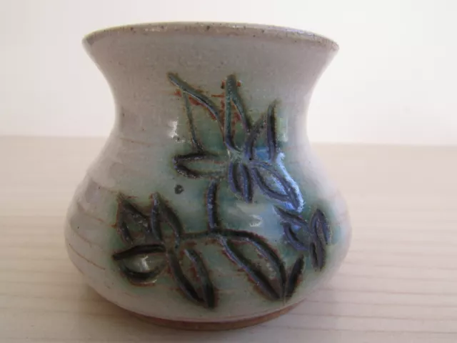 Vintage Malahide Pottery Small Vase Floral Design Irish Celtic Studio Pottery