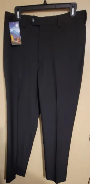 Haggar Smart Fiber Dress Pants Classic Fit Pleated Black Mens Size 32 x 32 NEW
