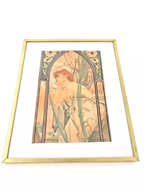 Art Nouveau Alphonse Mucha Impressions D'Art “Rèverie Du Soir ”Encadré Vintage