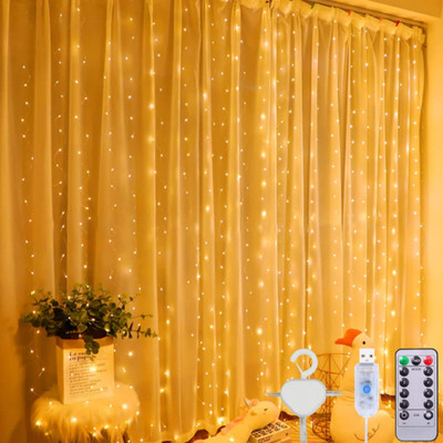 Catene luminose per esterni Esterni Casa Giardino,Terrazza Salotto 3m Cavo di alimentazione Balcone Salcar Rete di Luci 204 LEDs Tenda di Luci per Natale 3m x 2m Rete luminosa da giardino 