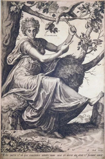 Kupferstich, Concordia, F. Floris/ C. Cort, 1560, New Hollstein 89, H. Cock
