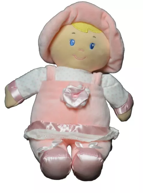 Kids Preferred Plush My First Doll Baby Lovey Pink Rattle Crinkle Sounds Blonde