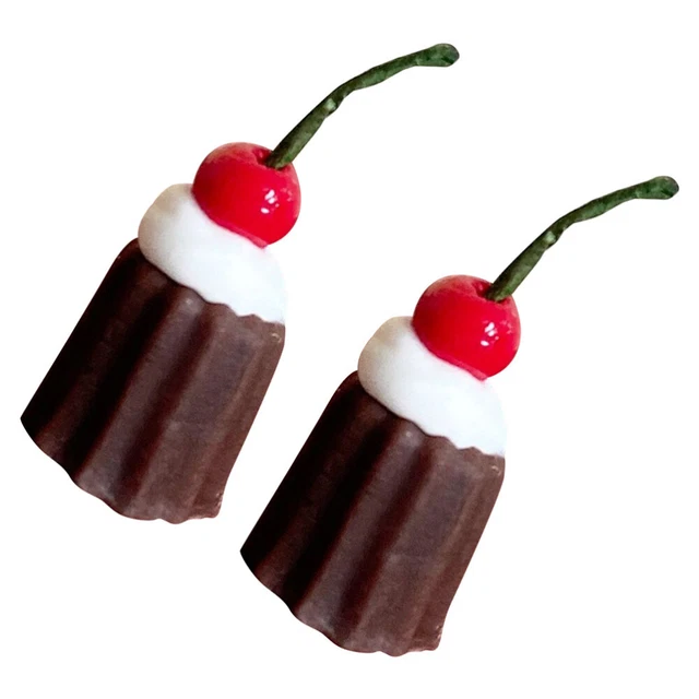2pcs modèle de gâteau aux cerises Modèles de gâteau miniature Modèles de gâteau