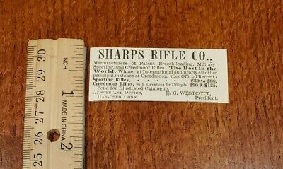 Harper's Weekly 1875 Advertisement SHARPS RIFLE CO E G WESTCOTT Listing C