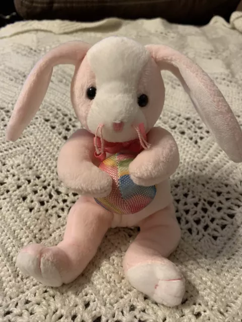 Ty Beanie Baby Eggerton the Pink Bunny Easter