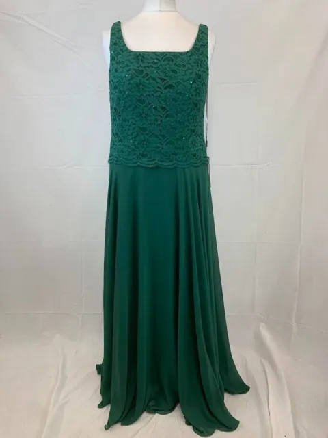 BNWT JJ's House Forest Green Lace Detail Maxi Evening / Occasion Dress - Size 16