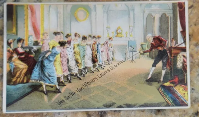 Victorian Trade Card Geo Wood Boston MA The Ladies Blacking Shoes