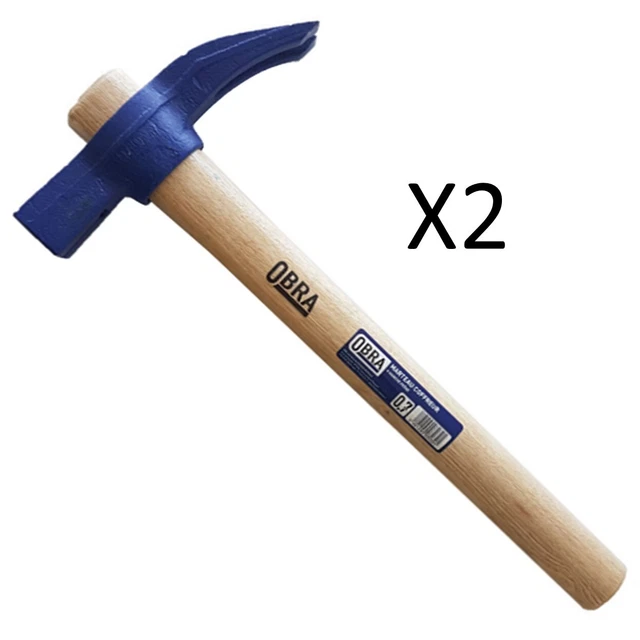 OBRA 2X Marteau de coffreur 700 g manche en bois de frêne verni
