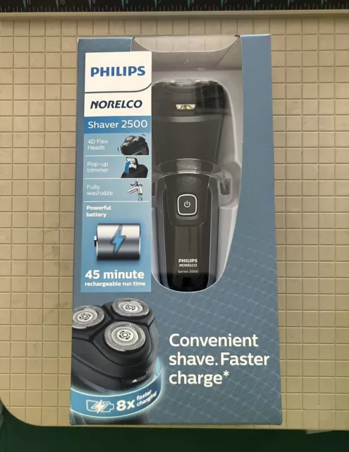 NEW Philips Norelco Men's Shaver 2500 Pop up Trimmer, 4D Flex Heads, Fast Charge