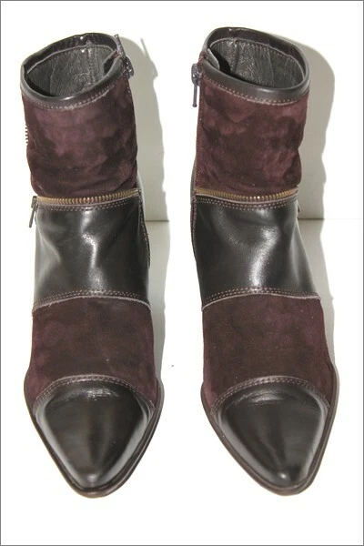 Bottines Donna PIU En Cuir Rouge Clair - Pointes Très Pointues - Taille 39 (chaussent Grand) - Occasion