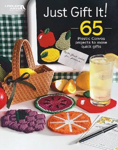 Plastic Canvas Pattern Book JUST GIFT IT ~ 65 Quick Projects Coasters, Magnets +