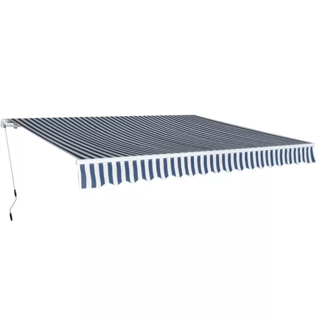 vidaXL Toldo plegable de operación manual 400 cm azul y blanco