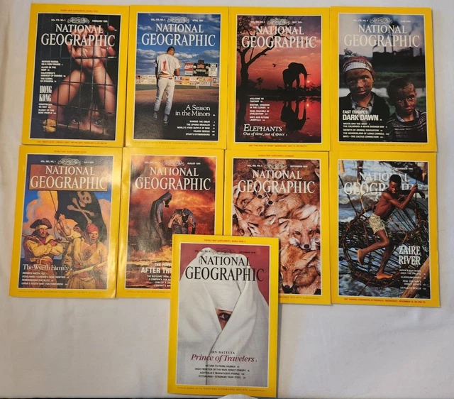 NATIONAL GEOGRAPHIC 1991 Almost Complete With Maps. 9 Of 12 Issues £3.