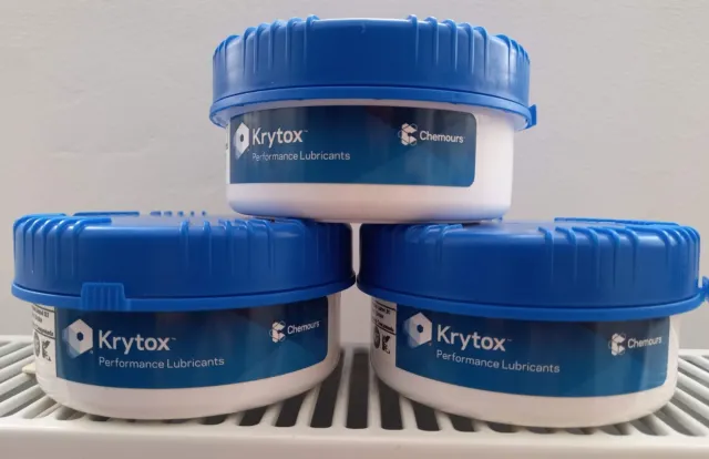 Lot of 3 pcs Krytox GPL 205-High Performance Lubricant Grease jar 0.5kg / 500 g