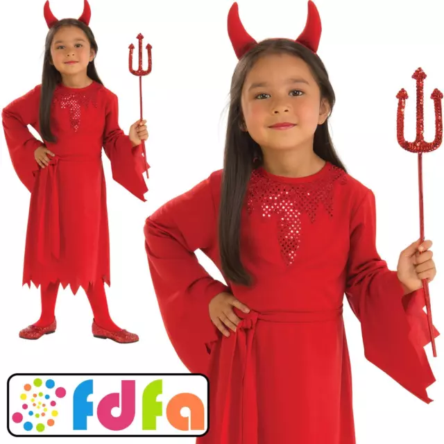 Rubies Official Classic Red Devil Halloween Kids Childs Fancy Dress Costume