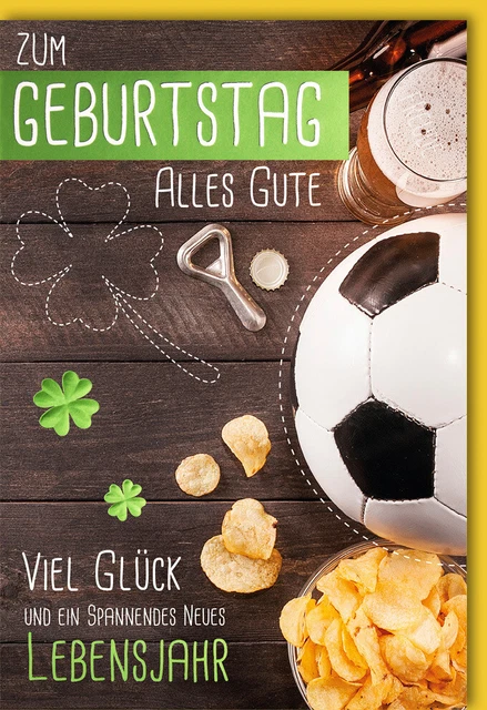 Geburtstagskarte 30 Jahre Für Herren - Lustiges Design Mit Bier, Fußball & Grill