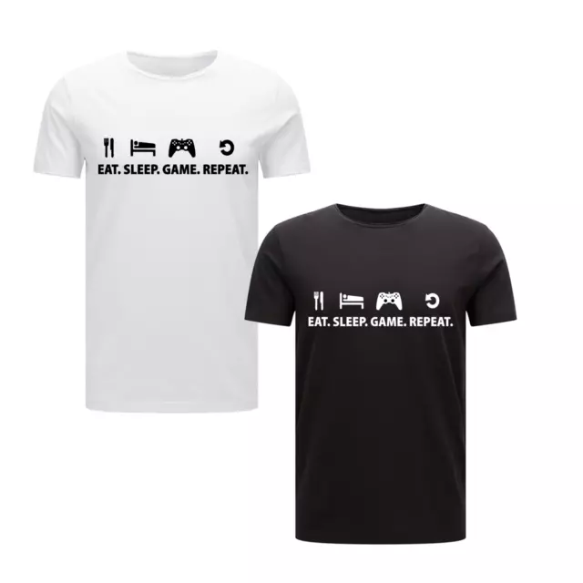 Gaming Lover Adults T-shirt Eat Sleep Game Repeat Top Design Gaming Evolution