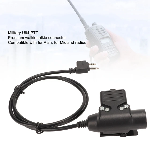 U94 PTT 2 Pin Plug and Play Hands Free Push to Talk Adapter for Midland Radio