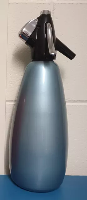 Pale blue Anodised soda syphon retro vintage