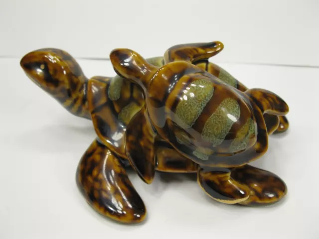 Golden Pond Collection Sea Turtle Mother Baby Ceramic Figurine Beautiful!