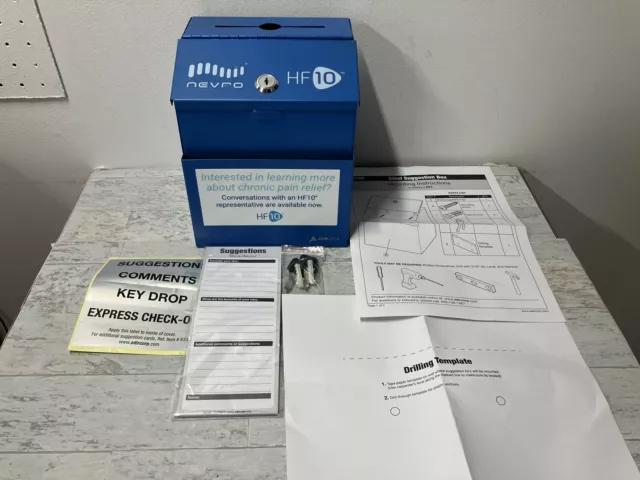 AdirOffice Wall Mountable Steel Locking Suggestion Box in Blue  (BRAND NEW)